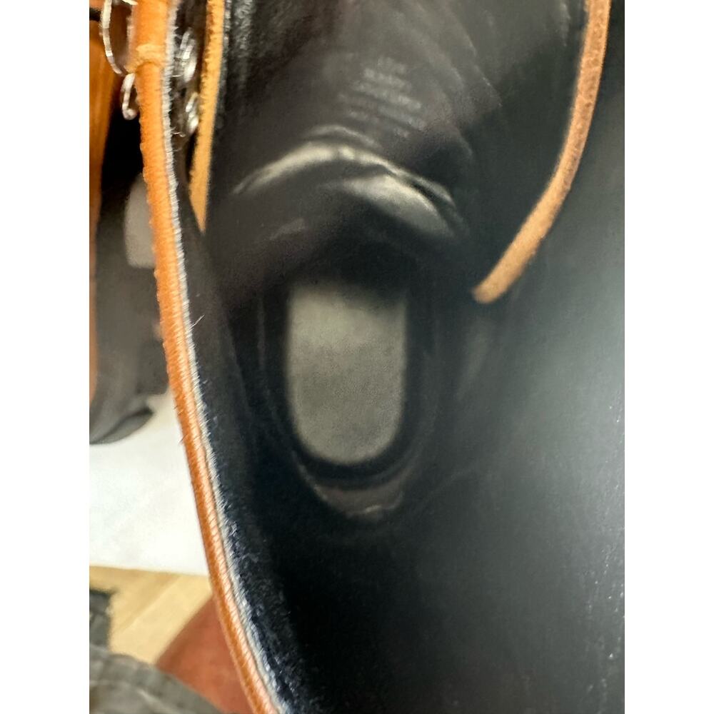 Marc Fisher LTD Happy Leather Boots Lace up Combat Tan Size 5.5 - Picture 10 of 11